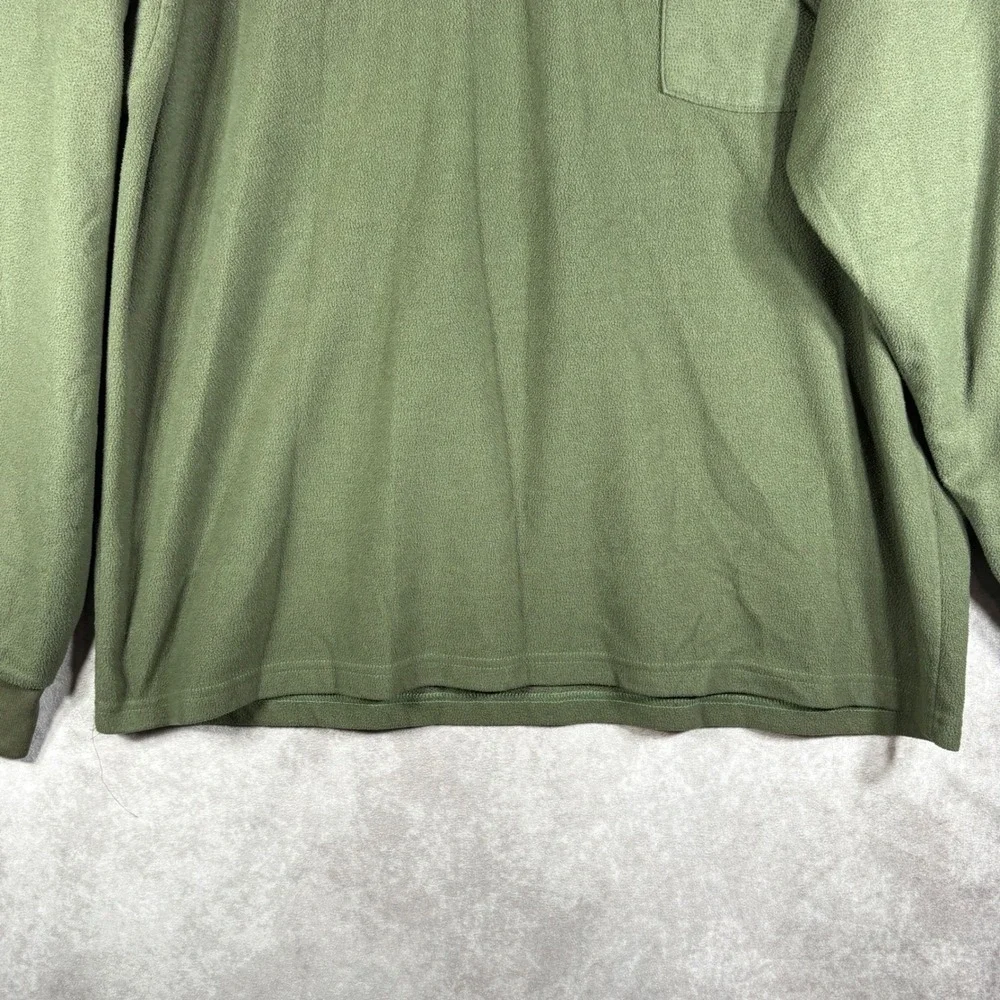 Sasquatch Fleece Pullover Mens XL Green Henley Long Sleeve Pocket Outdoor Hiking